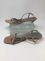 AK Anne Klein Women's Size 9.5 Pink Leather Thong Style Sandals