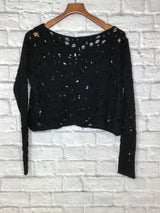 Sarah Pacini Women's Size One Size Black Polyester Alpaca/Merino Wool Sweater
