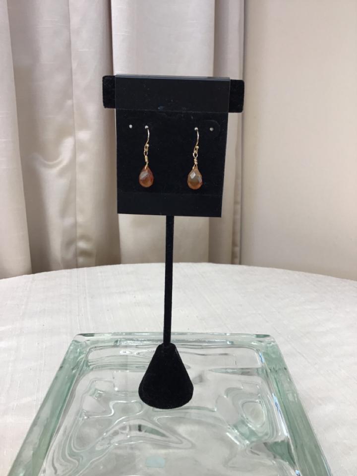 14 Kt Yellow Gold Tan Pierced Earrings - Fashion Exchange Consignment