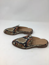 Madewell Women's Size 8 Brown/Beige NWOT Leather Snake Print Mules