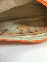 Sigrid Olsen Orange/Beige Cotton Stripes Handbag