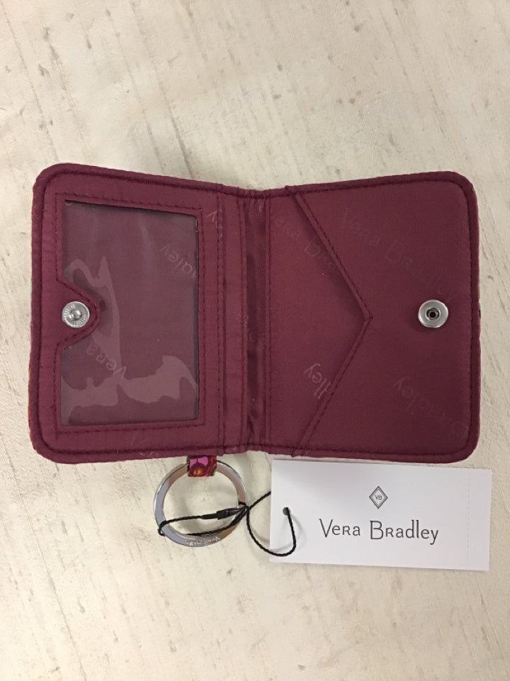 Vera Bradley Size Small Magenta Red/Blue Cotton Paisley Wallet