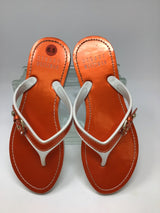 Stuart Weitzman Size 6.5 Orange/White Sandals