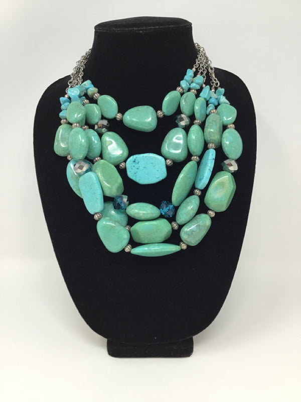 Silvertone Turquoise Necklace